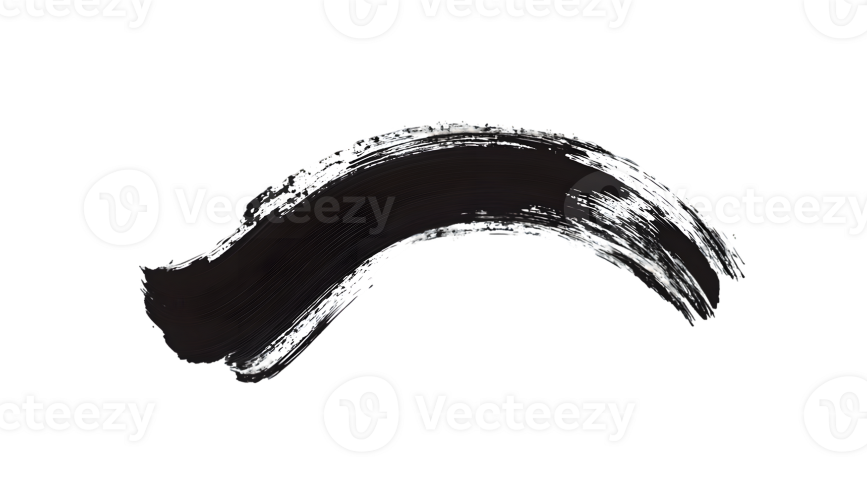Abstract Black Brush Stroke on Transparent Background png