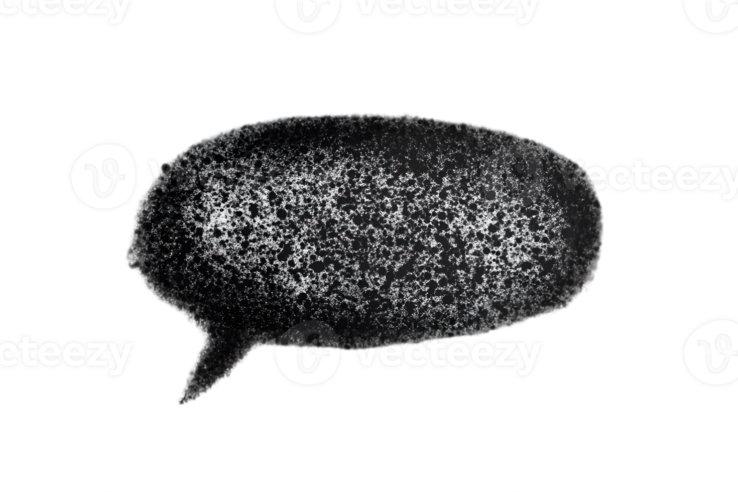 Abstract Black Speech Bubble with White Speckles png