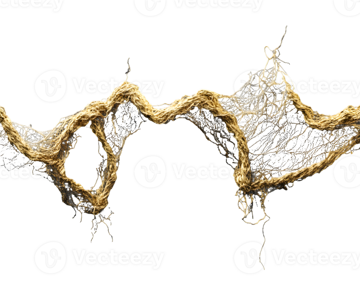 Abstract Gold and Beige Swirling Forms on Transparent Background png