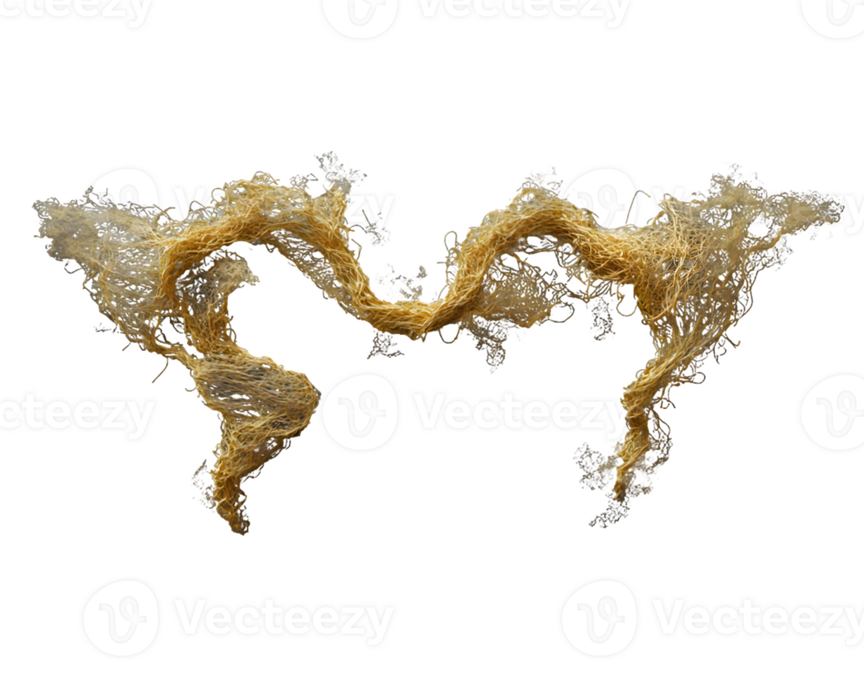 Abstract Golden World Map of Flowing Threads png
