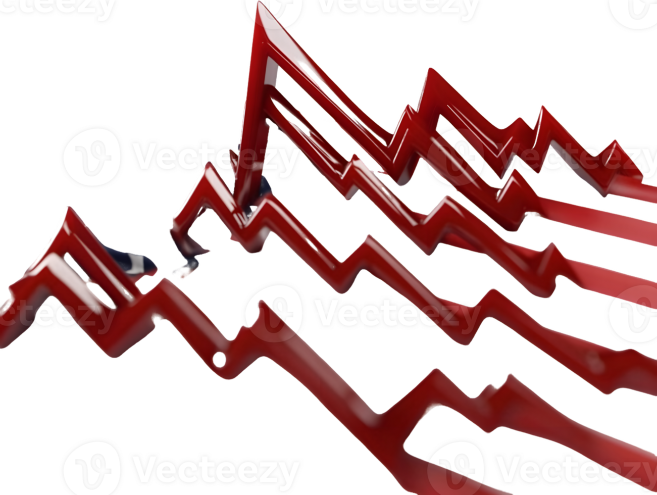 Abstract Red Jagged Lines Graphic Design png