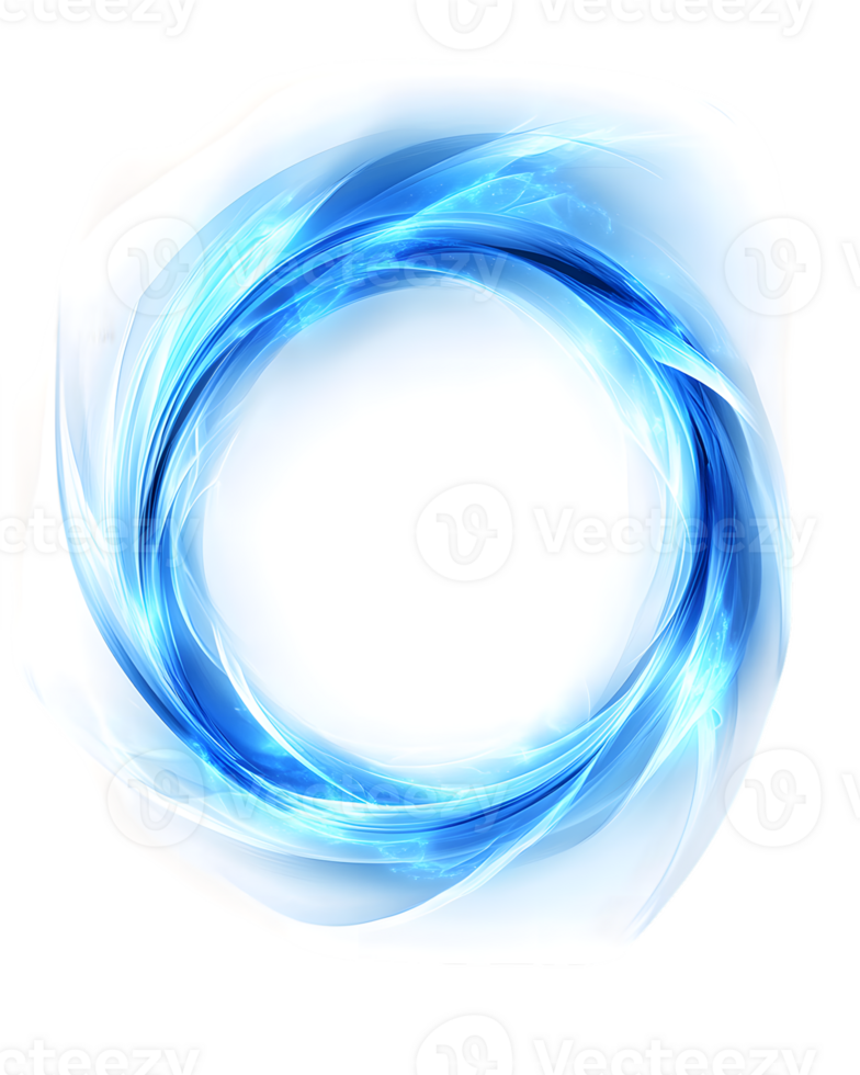 Abstract Swirling Blue and White Circular Design on Transparent Background png