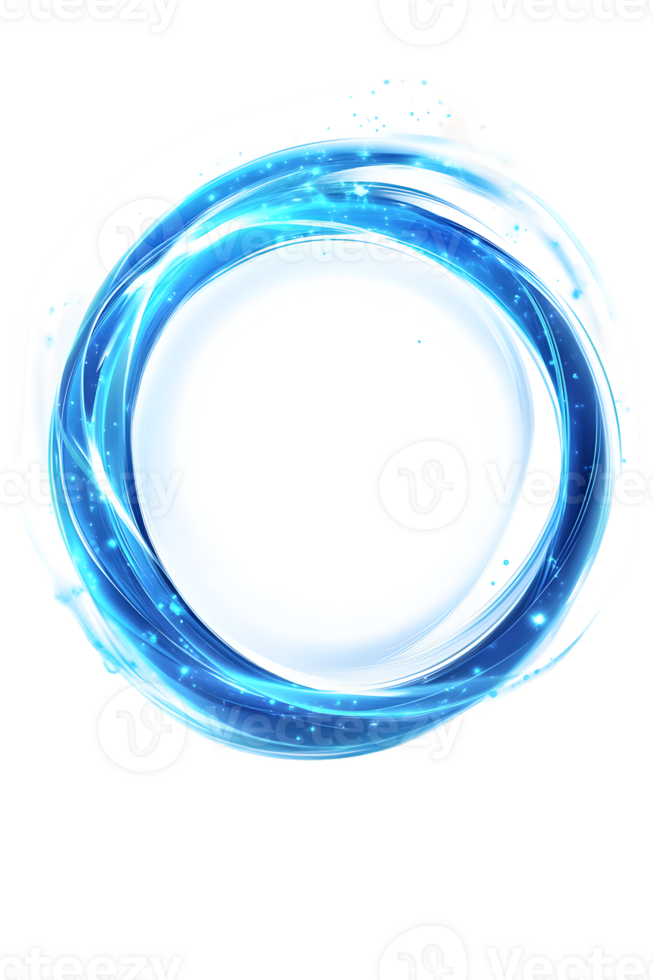 Abstract Blue Light Circle on Transparent Background png