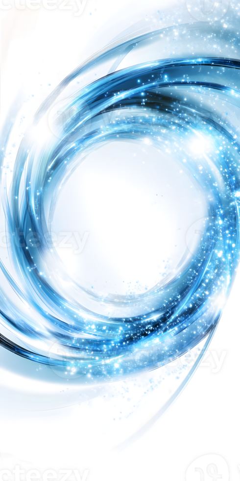 Abstract Swirling Blue and White Light with Glitter Effect png