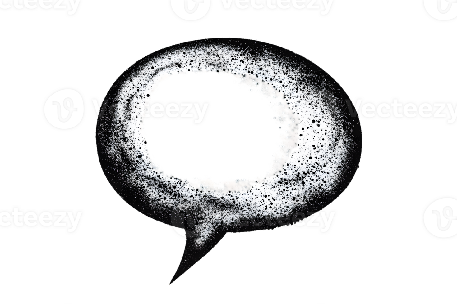 White Particle Speech Bubble on Transparent Background png