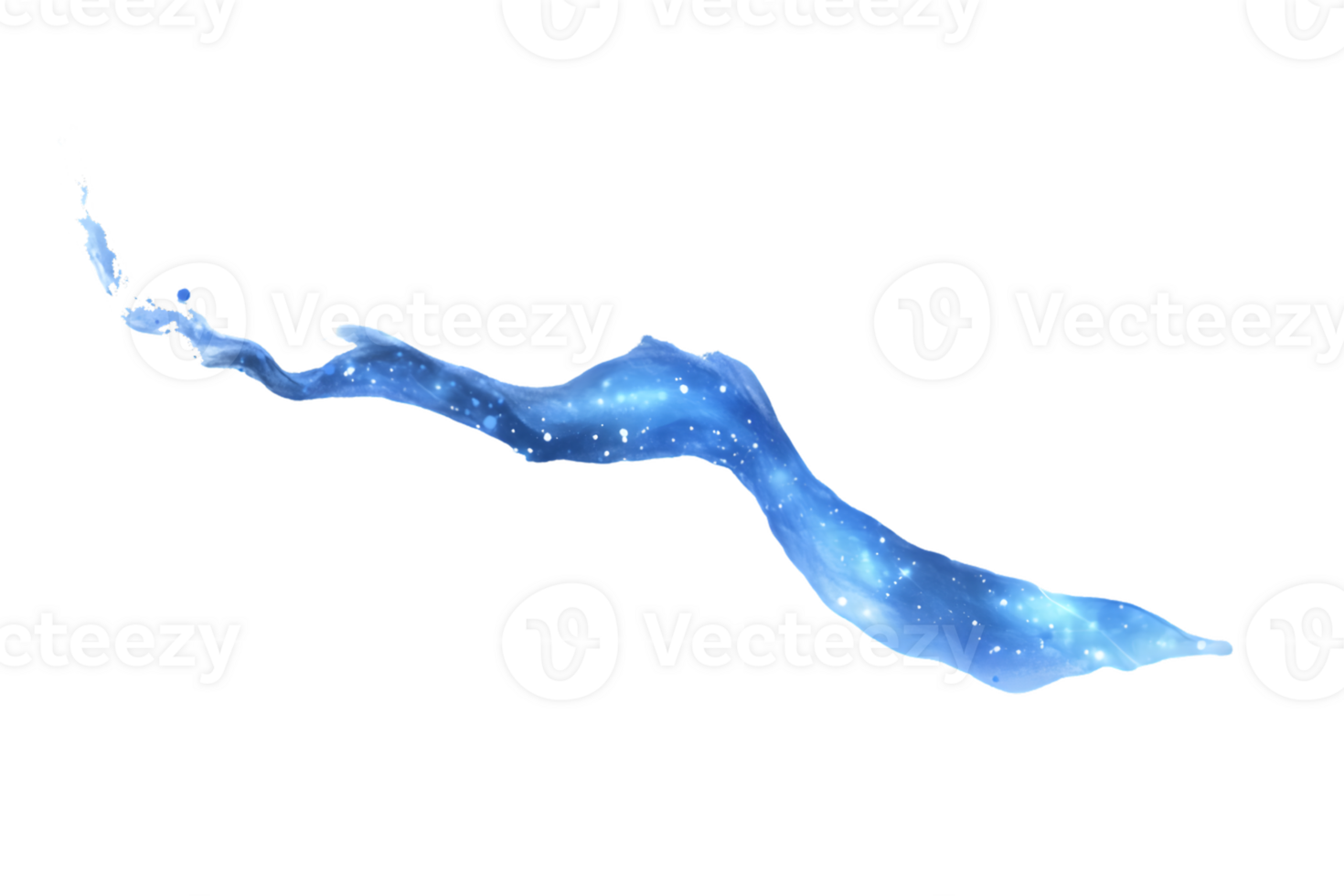 Abstract Blue Galaxy Liquid Splash on Transparent Background png