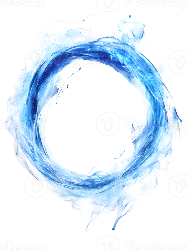 Abstract Blue Watercolor Circle on White png