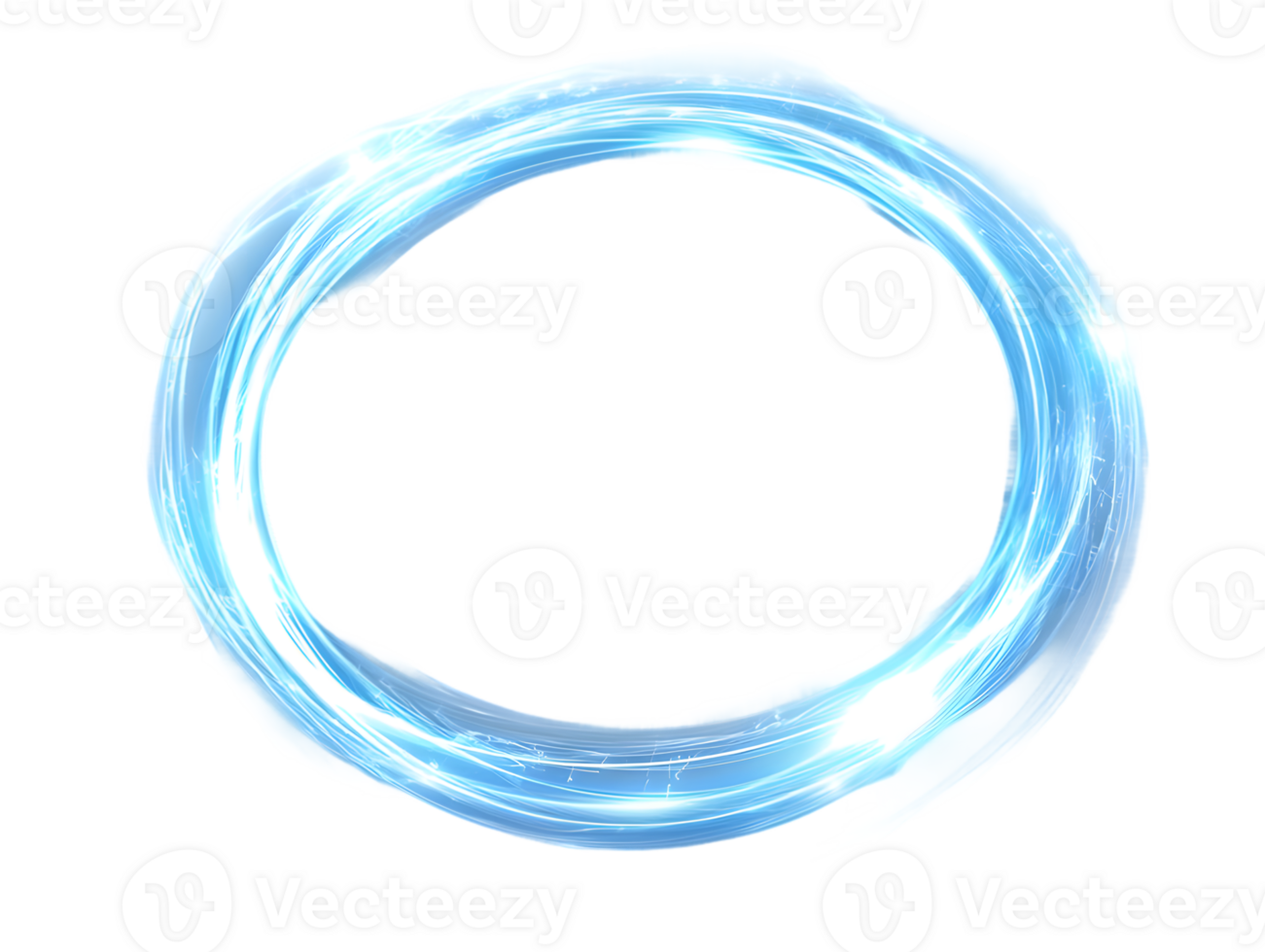 Glowing Light Blue Circle on Transparent Background png