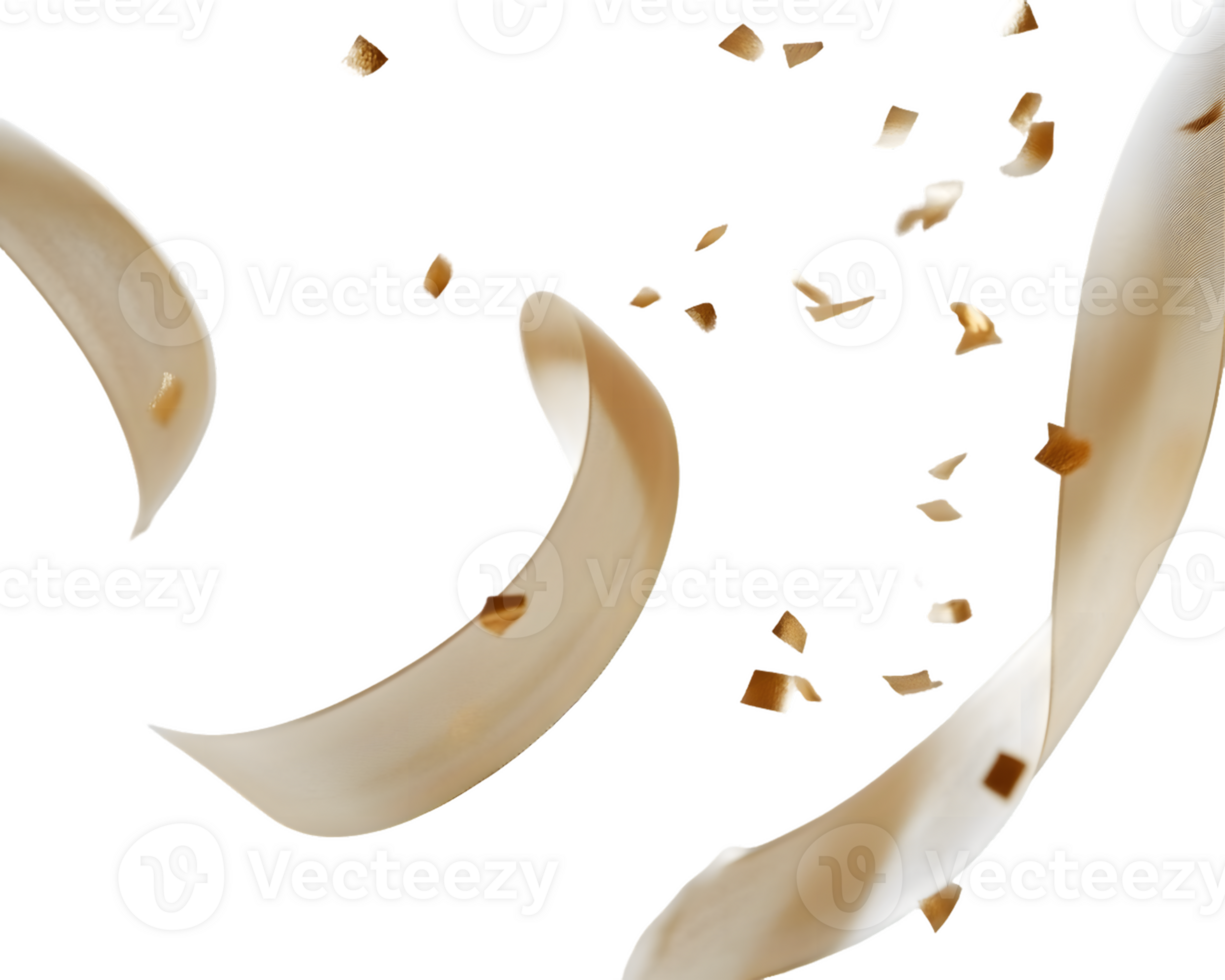 Swirling Beige Shapes and Golden Brown Crumbs on Black Background png