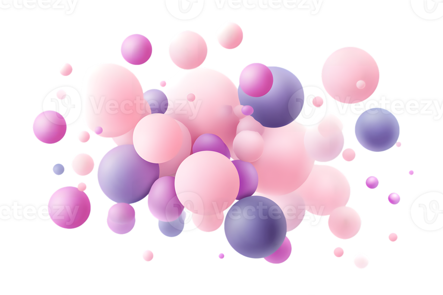 Abstract Pink and Purple Spheres on Transparent Background png