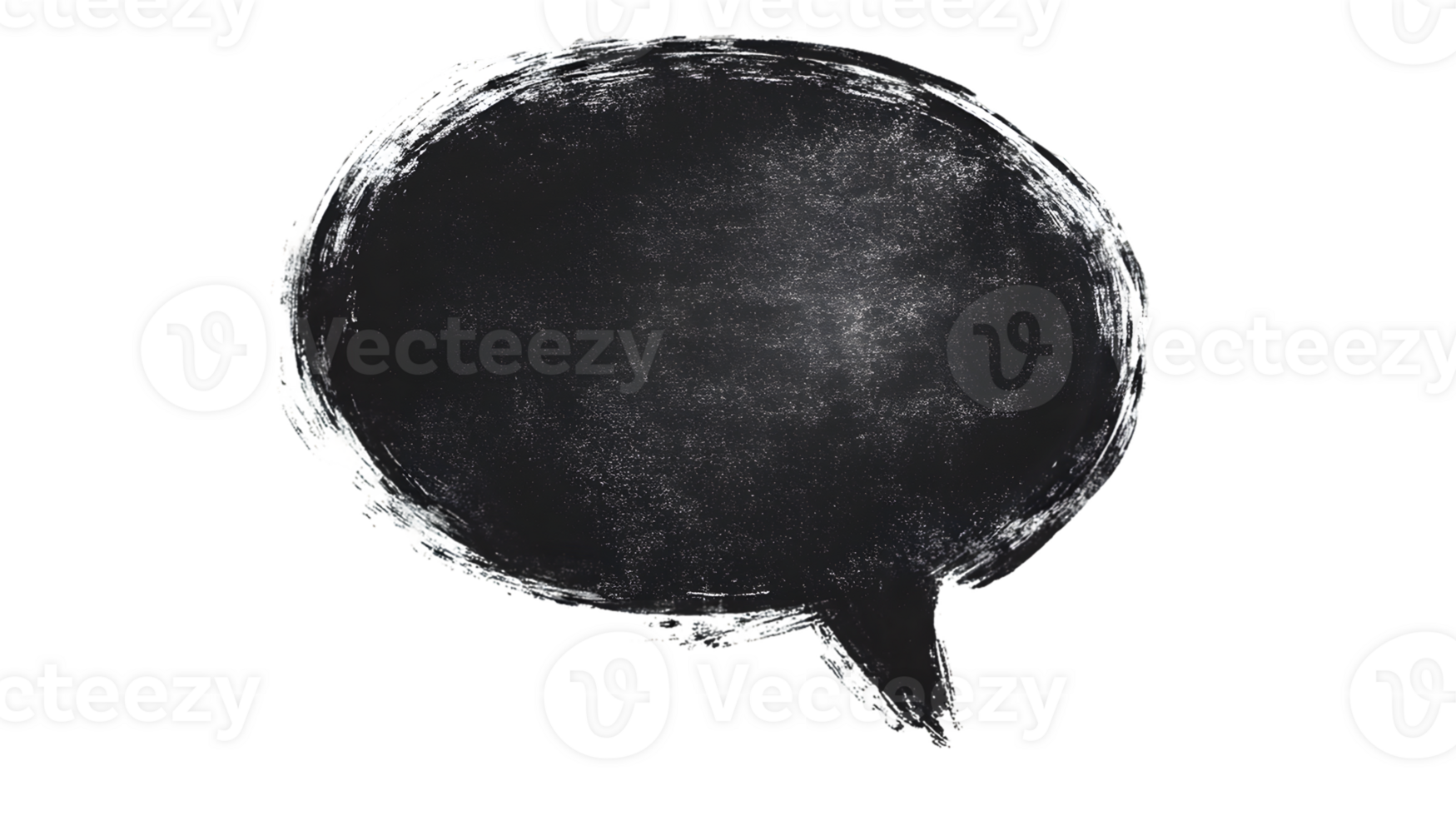 Black Speech Bubble on Transparent Background png