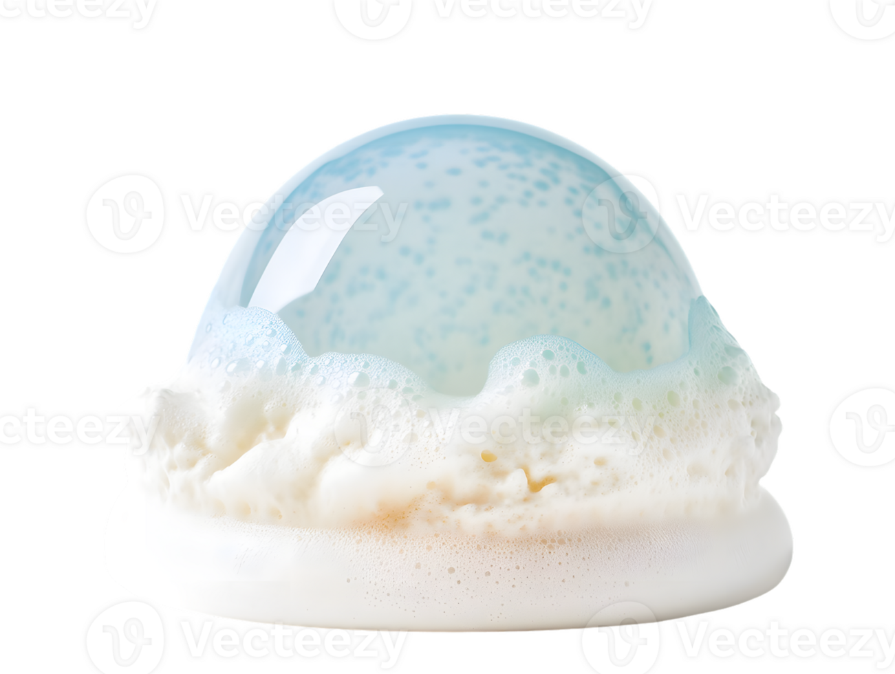 Abstract Blue and White Dome-Shaped Dessert on Foamy Base png