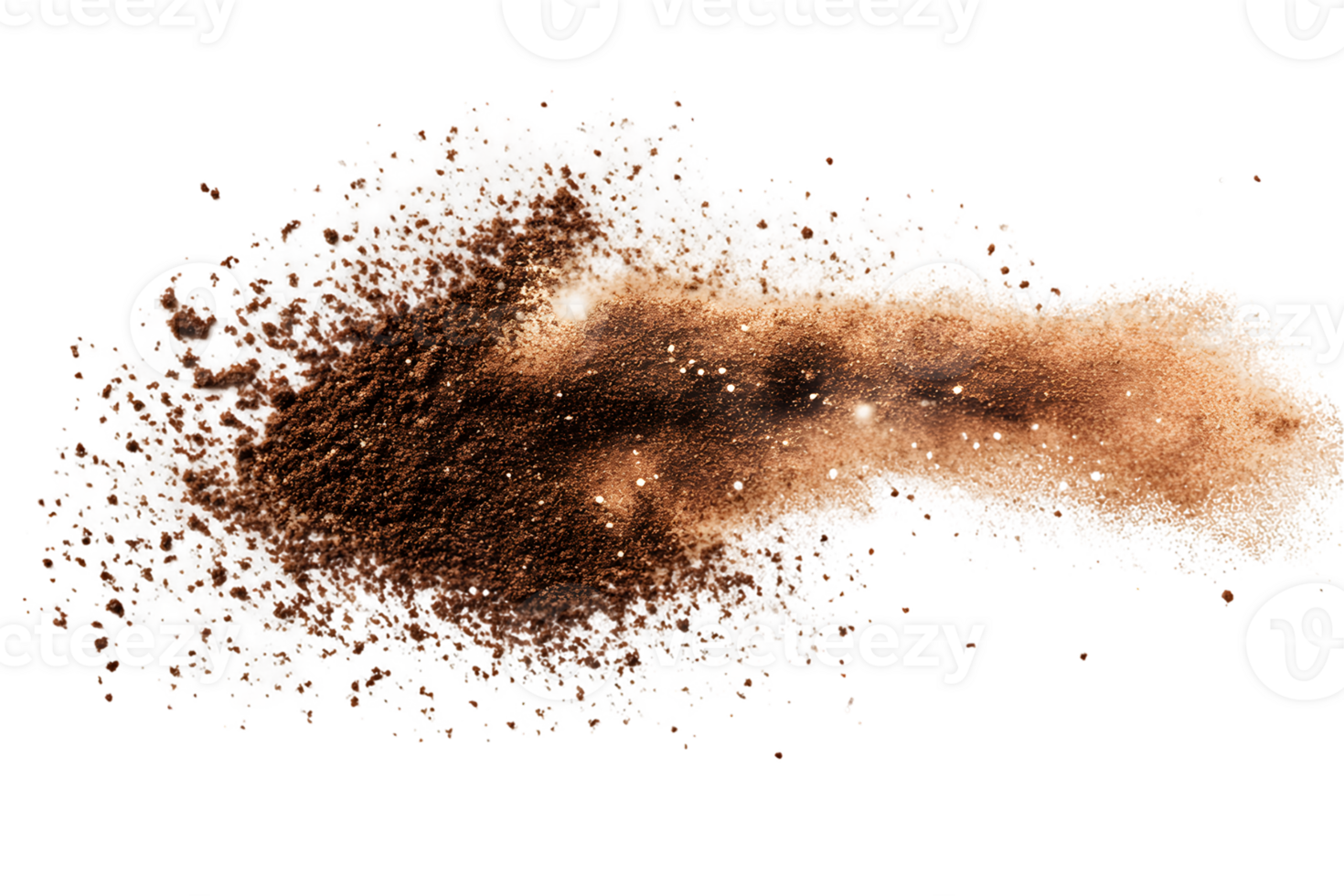Abstract Brown and White Particle Explosion on Transparent Background png