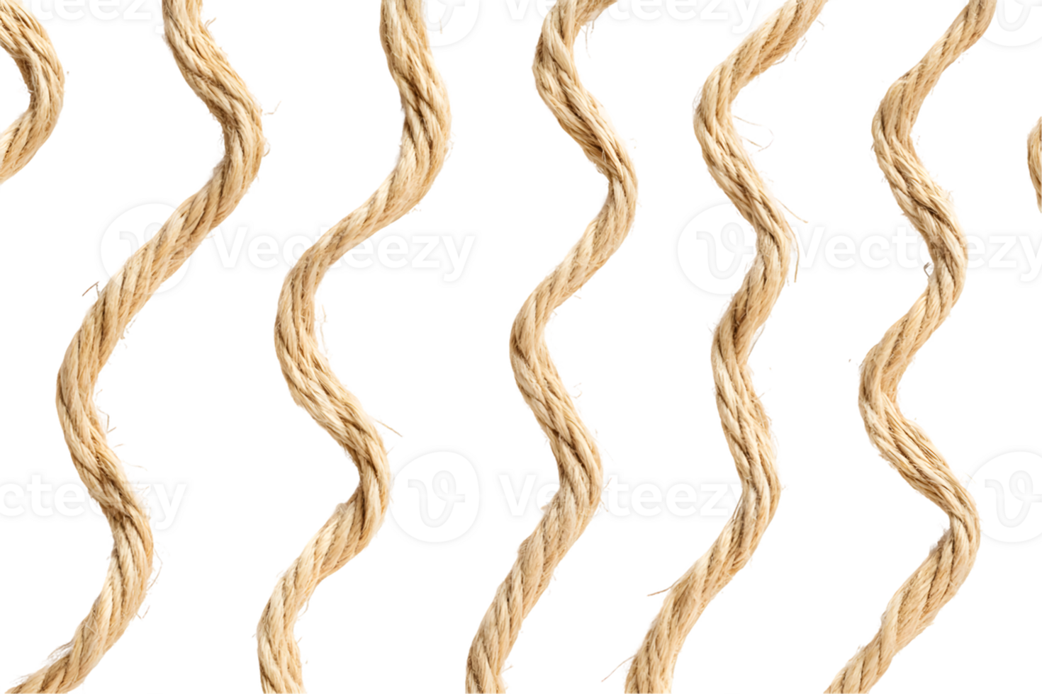 Beige Rope Texture Pattern Vertical Wavy Lines on Transparent Background png