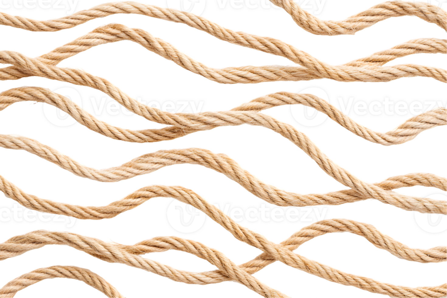 Abstract Wavy Beige Rope Pattern on Transparent Background png