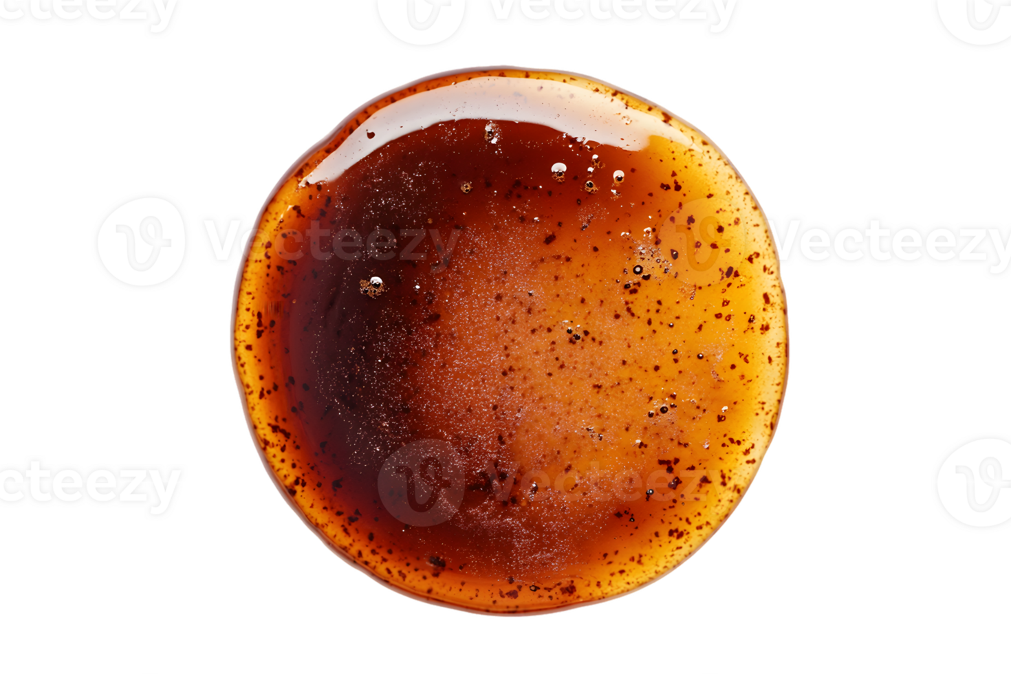 Dark Brown Circular Sauce with Speckled Texture on Transparent Background png