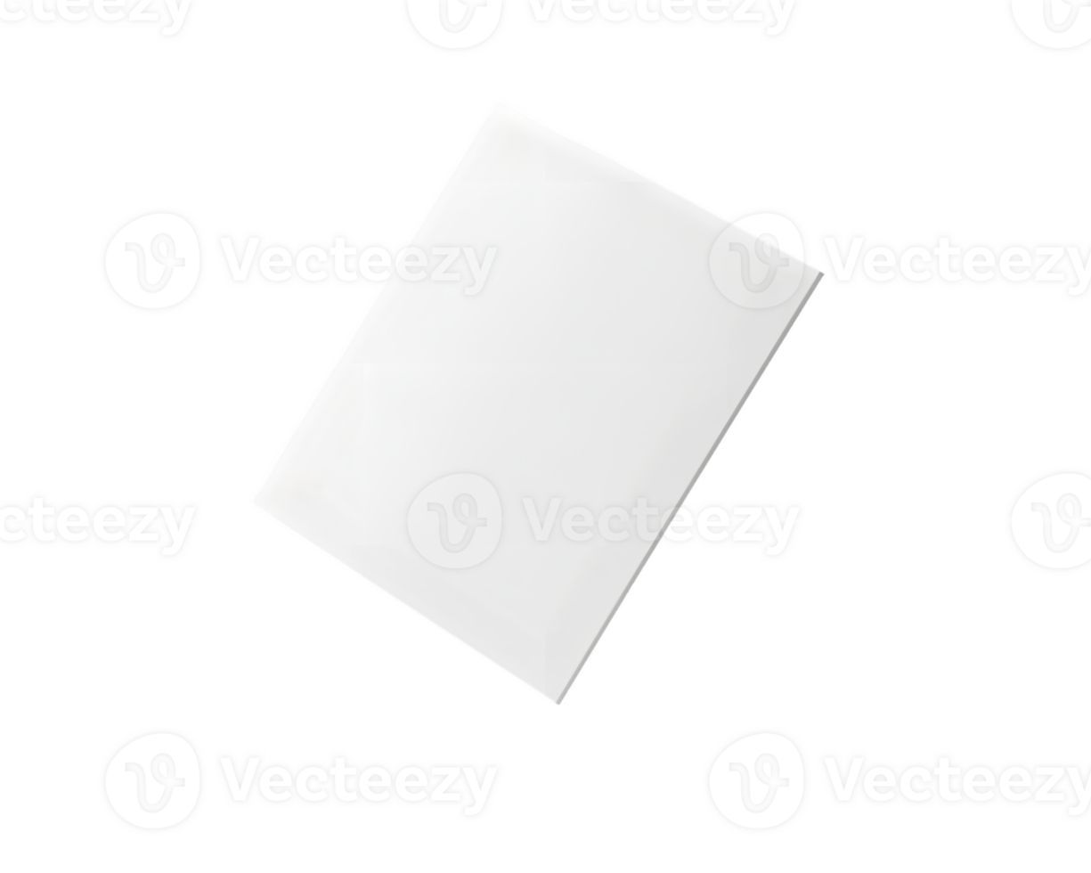 Floating White Paper Sheet on Transparent Background png