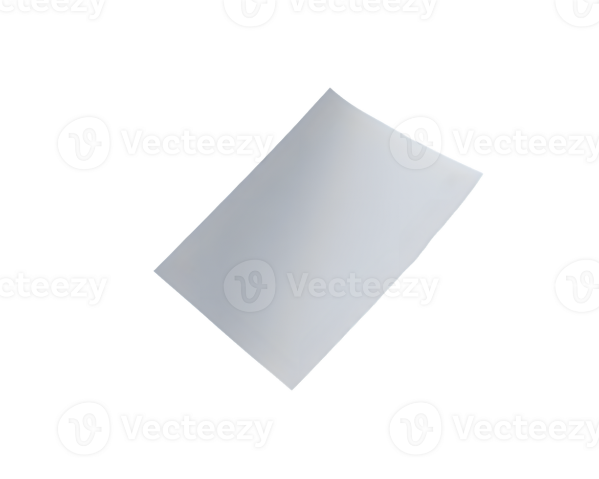 Floating White Rectangular Paper Sheet on Transparent Background png