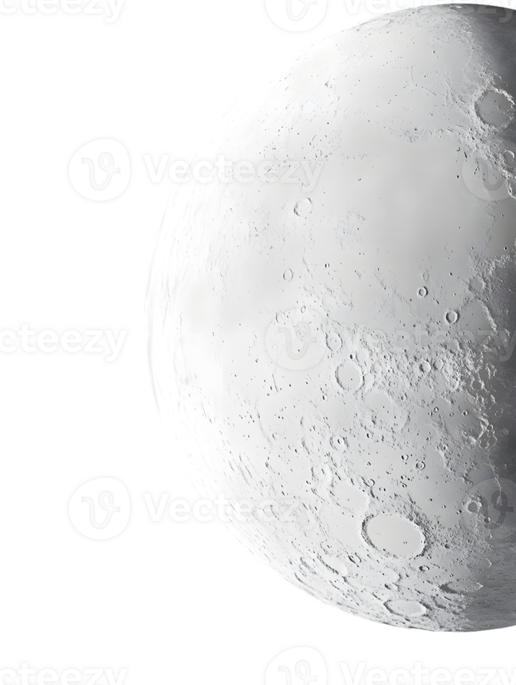 Detailed Half Moon on Transparent Background png