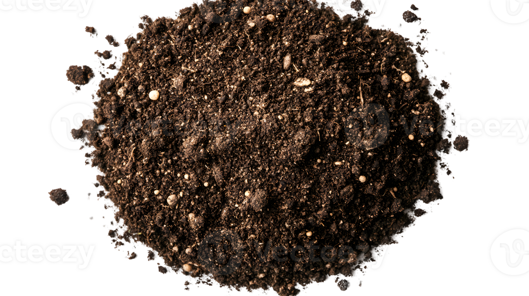 Dark Brown Soil Pile Texture on Transparent Background png