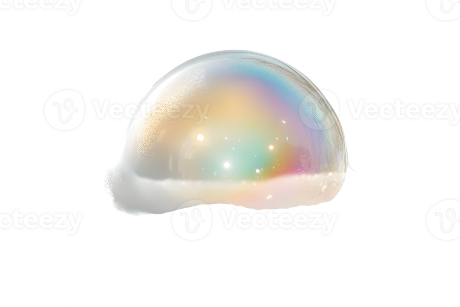Soap Bubble with White Foam on Transparent Background png