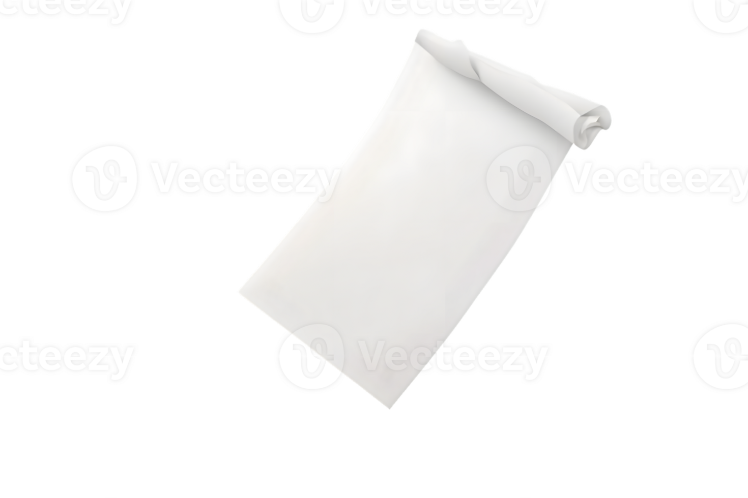 Rolled White Paper or Fabric on Transparent Background png