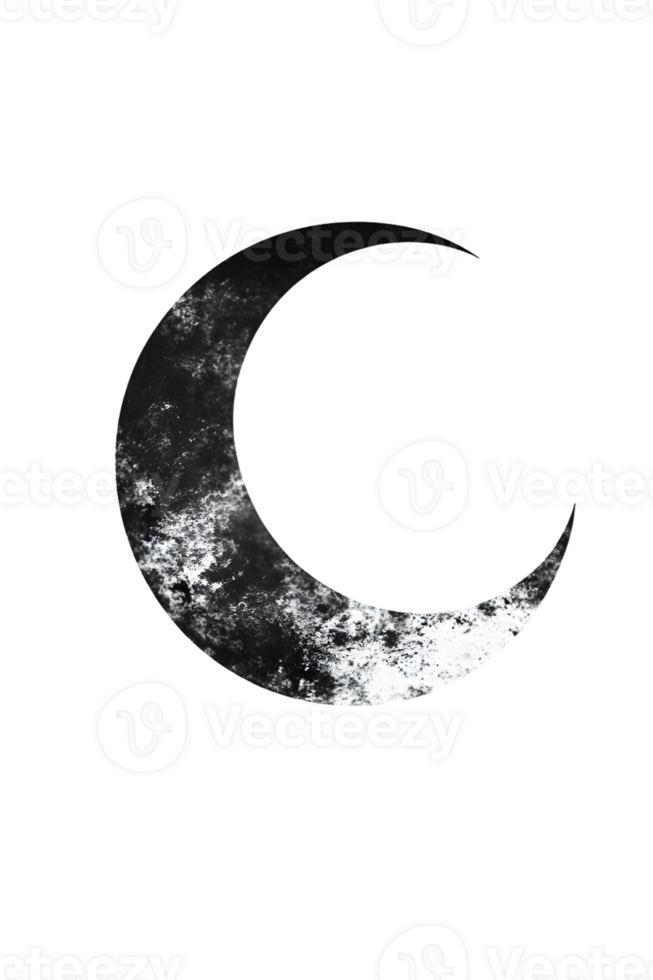 Textured Crescent Moon Against Transparent Background png