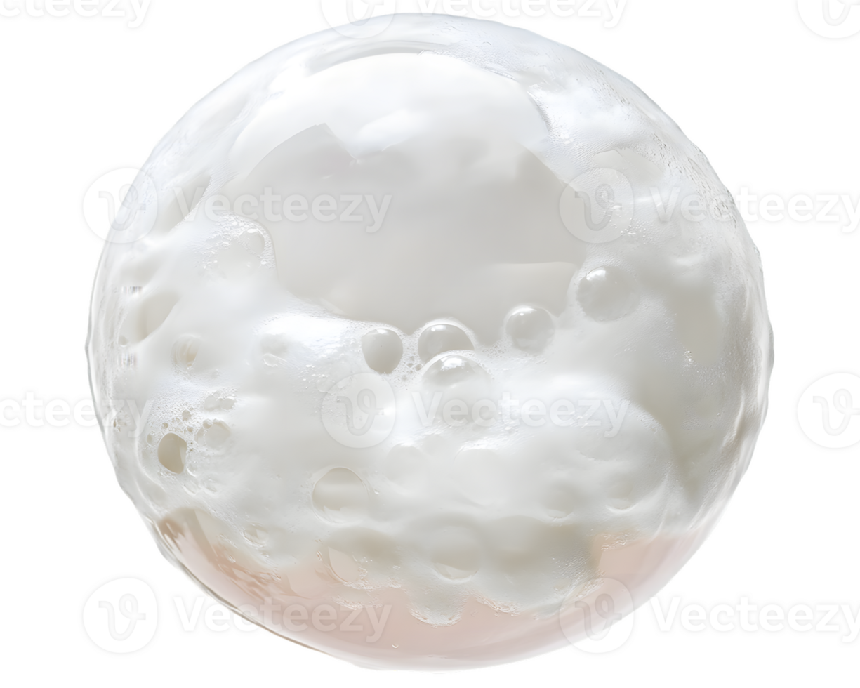 White Foam Sphere with Air Bubbles on Transparent Background png