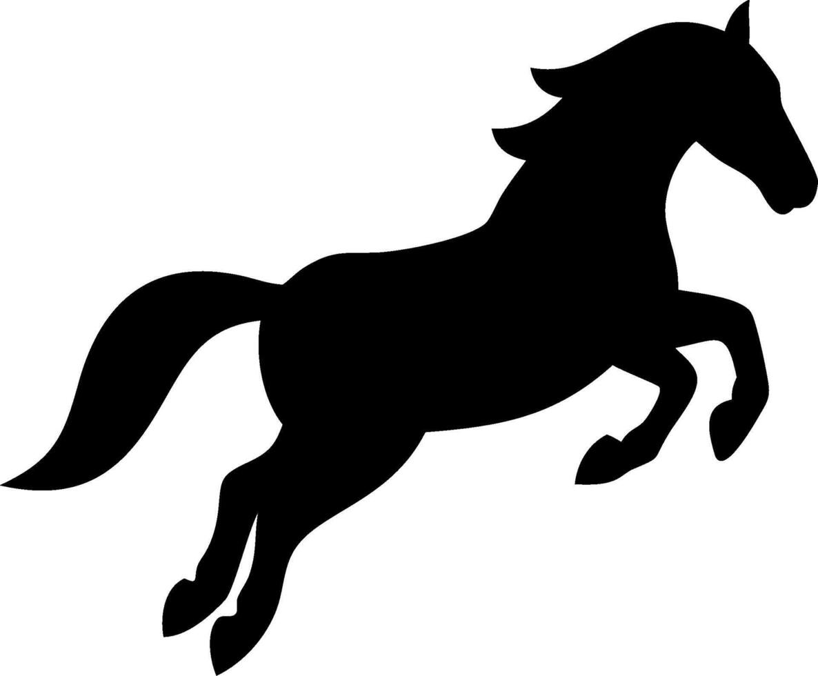 Horse Jumping Silhouette Design Illustration of an Equestrian Rider vector