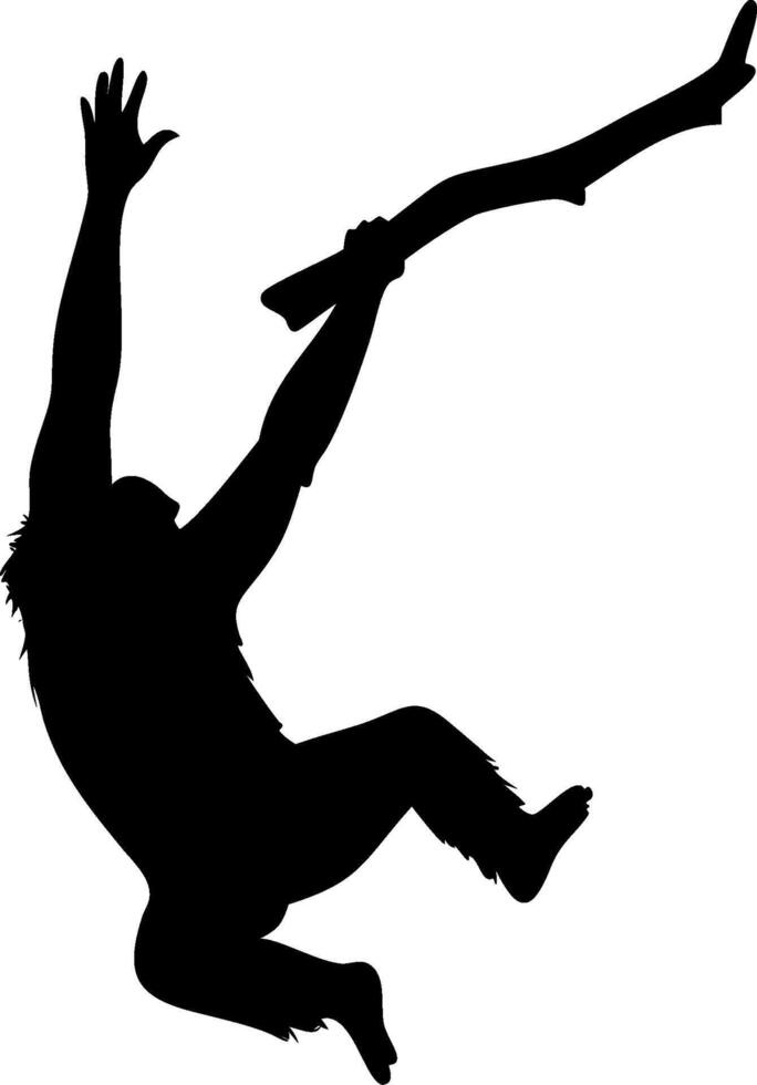 Orangutan Silhouette Design of a Wildlife in a Minimal Artistic Style vector