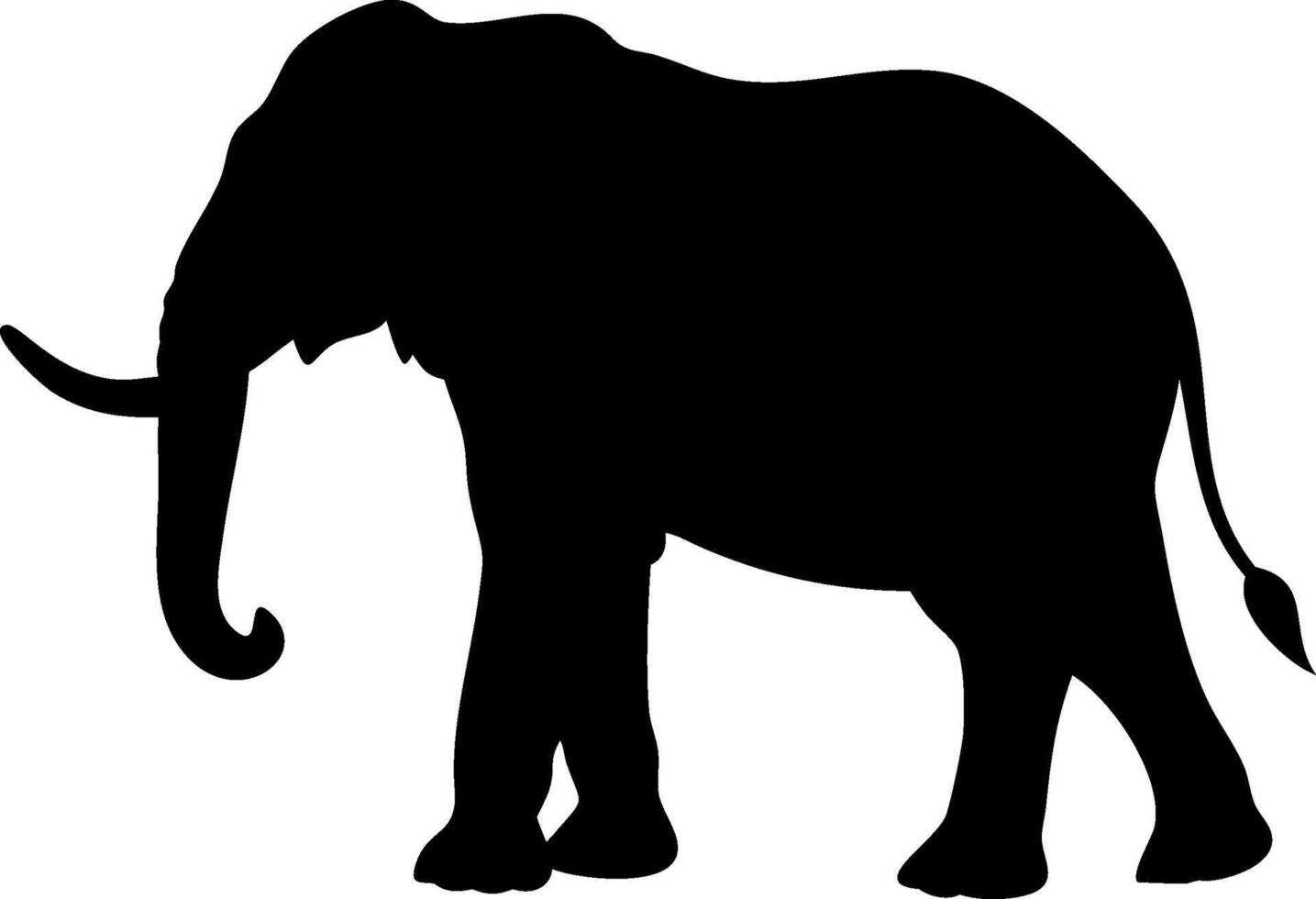 Minimalist Elephant Silhouette Illustration Grace vector