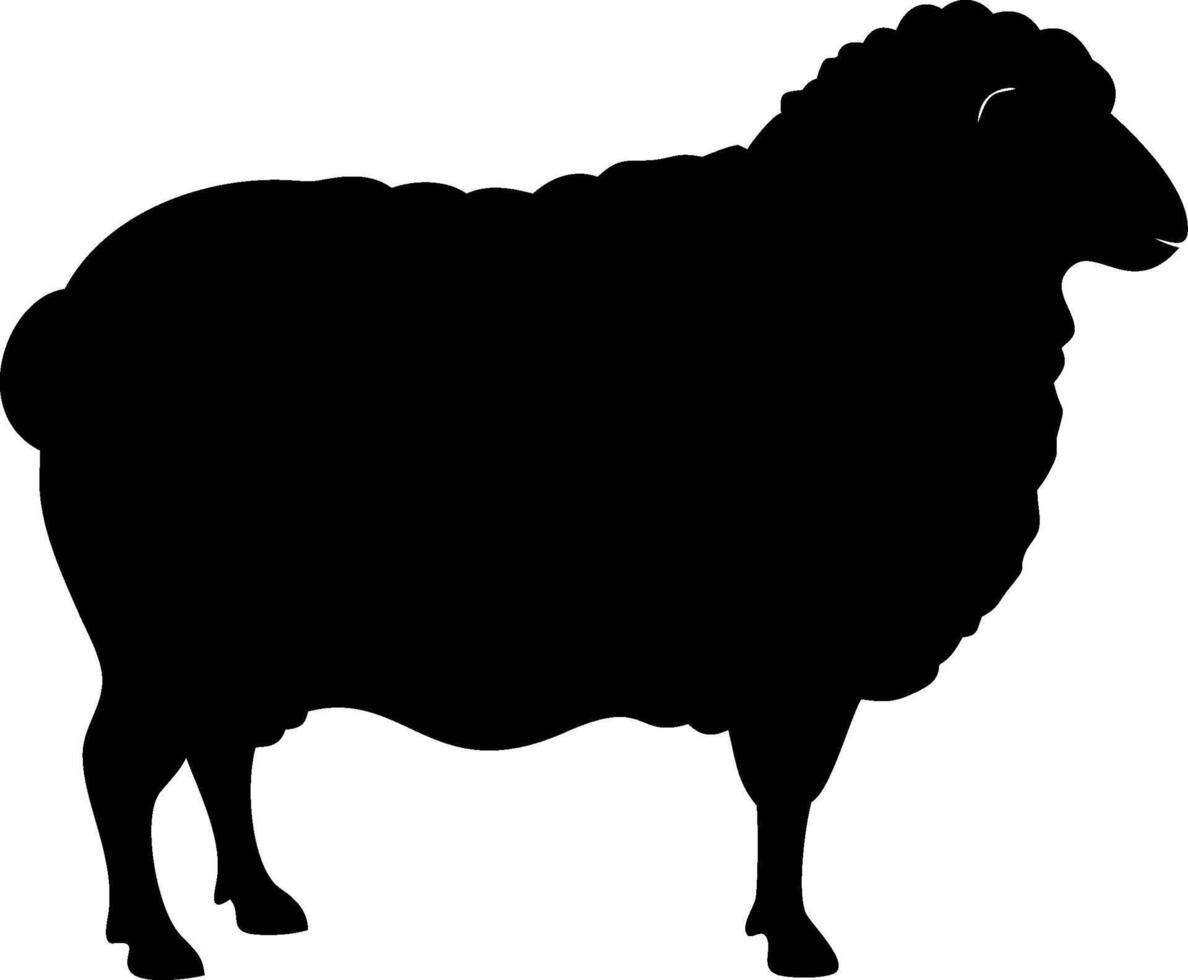 Fluffy Sheep Silhouette Design of a Farm Animal Logos and Prints vector