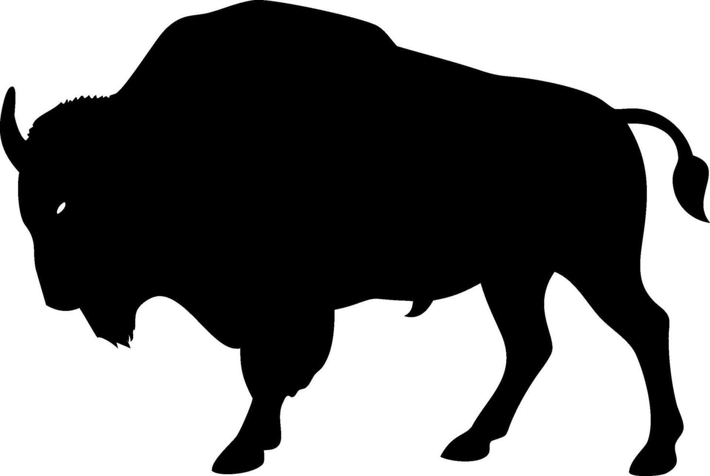 Massive Bison Silhouette Design Perfect for Nature Illustrations vector