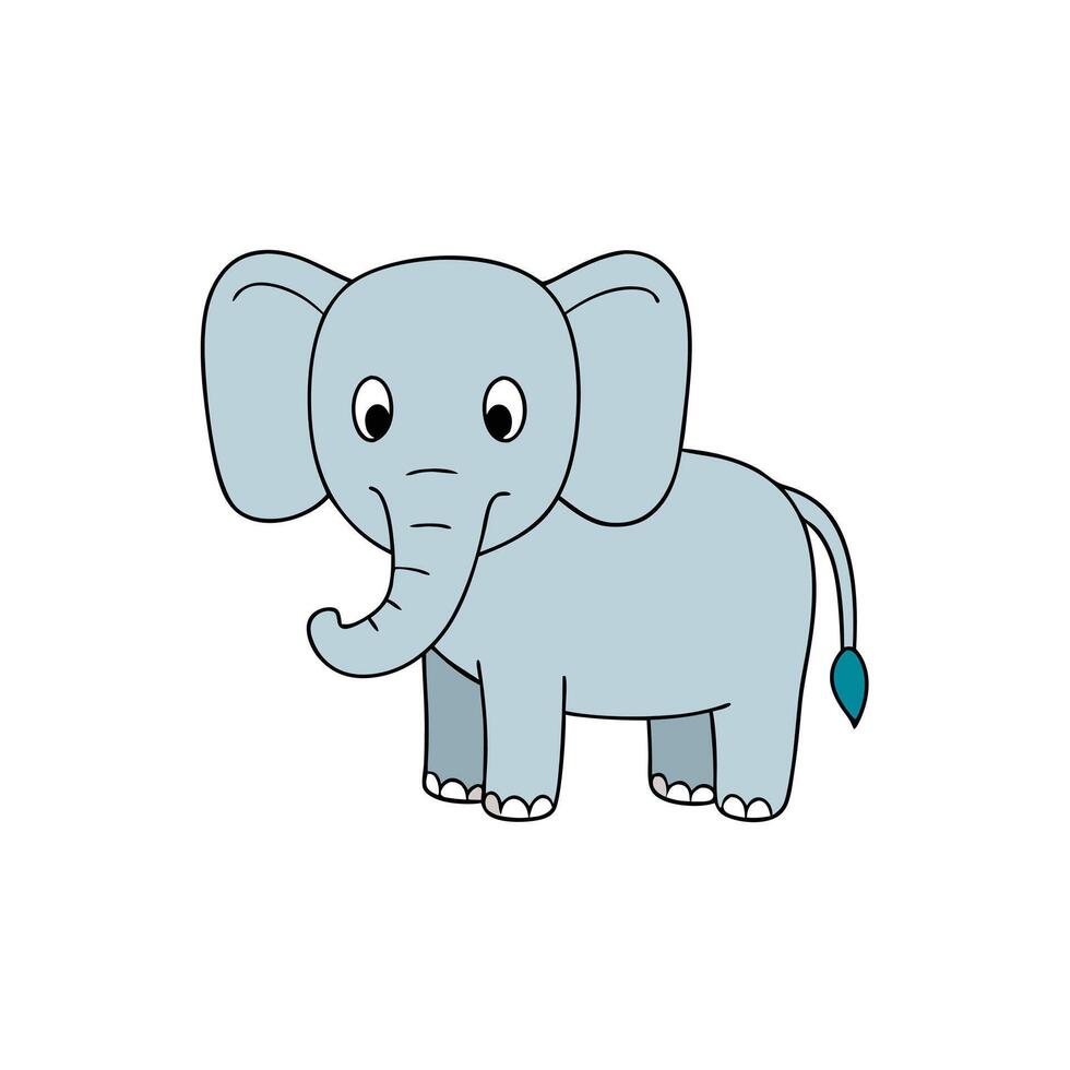Cute Elephant Cartoon Character Illustration for Kid and Merchandise vector