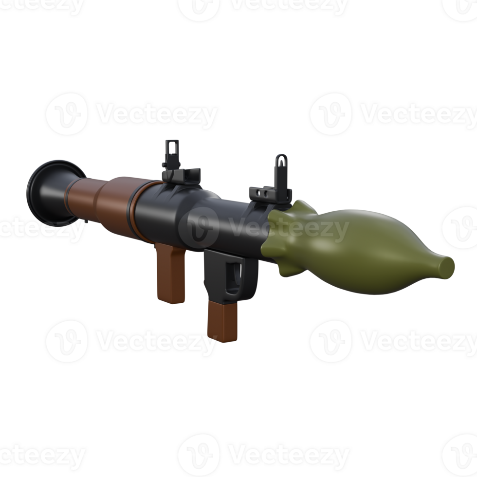 3d illustration of RPG-7, Powerful RPG-7 rocket launcher, battlefield realism, and explosive impact, perfect for military visuals png