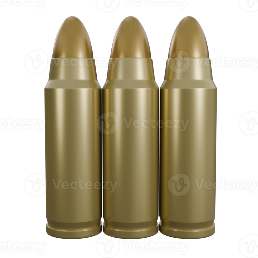 3d object of multiple weapon bullet or ammo with gold color, it looks like tin or brass, Precision Ammunition with Realistic Design png