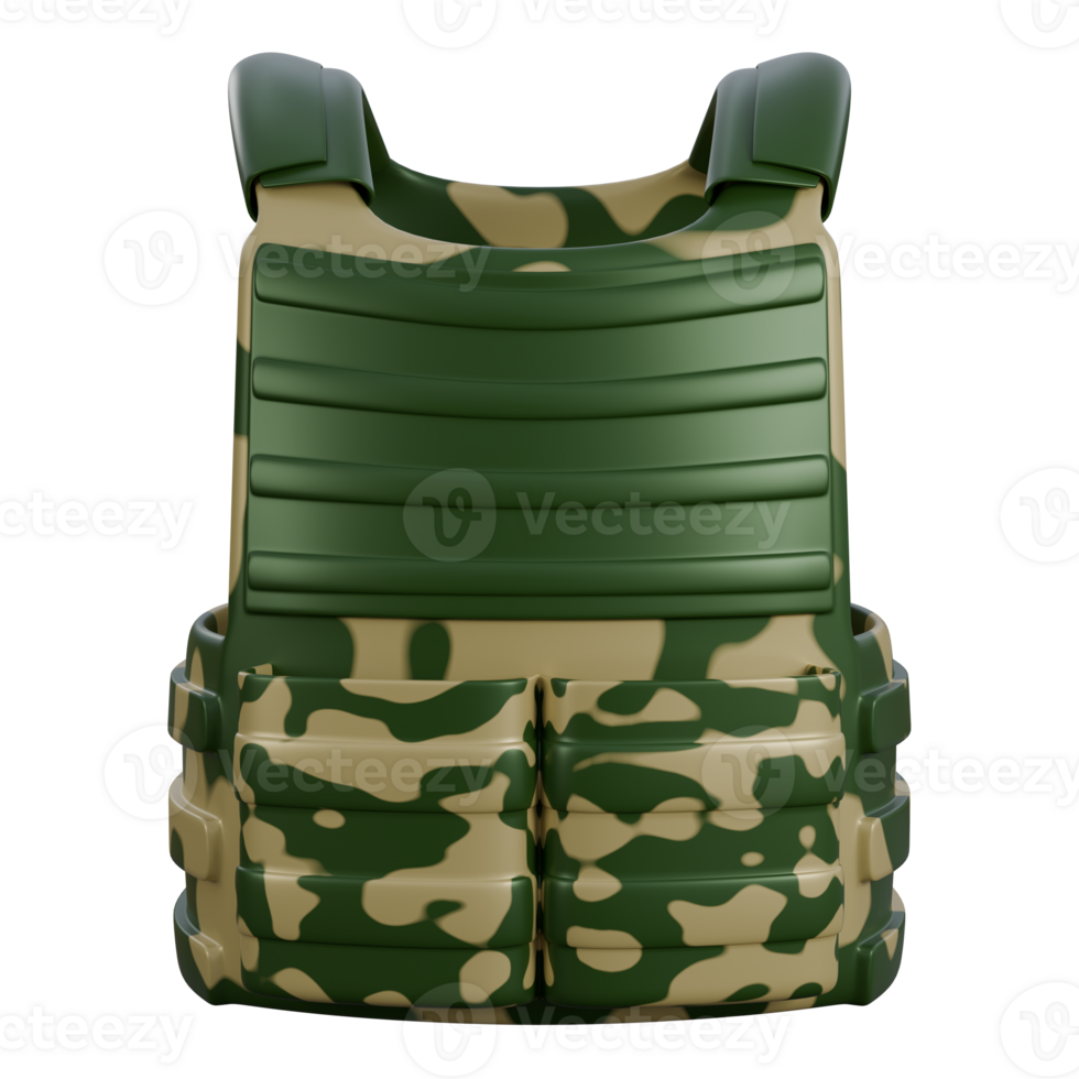 Realistic 3D illustration of military armor or Kevlar, featuring durable materials, tactical details, and battle-ready design, ideal for combat, and defense visuals png