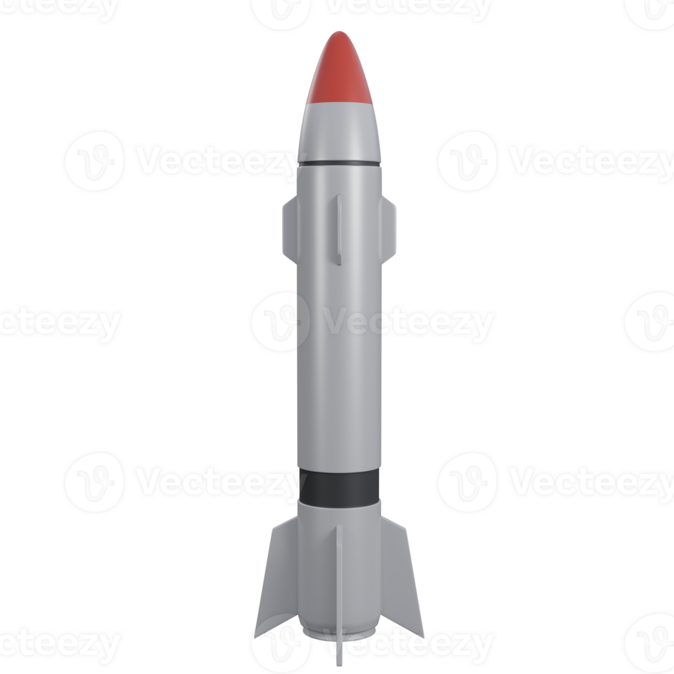 Tactical Ballistic Missile 3D Illustration Designed for Strategic Military Use. png