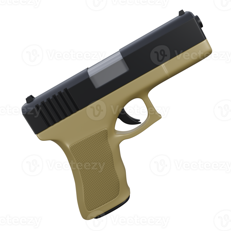 Professional 3D Visualization of a Glock Firearm for Defense. It is perfect for military theme png
