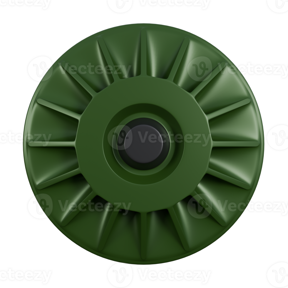 Advanced 3D Concept of a Modern Land Mine for Military Strategy, 3d Illustration of land mine bomb with dark green color png