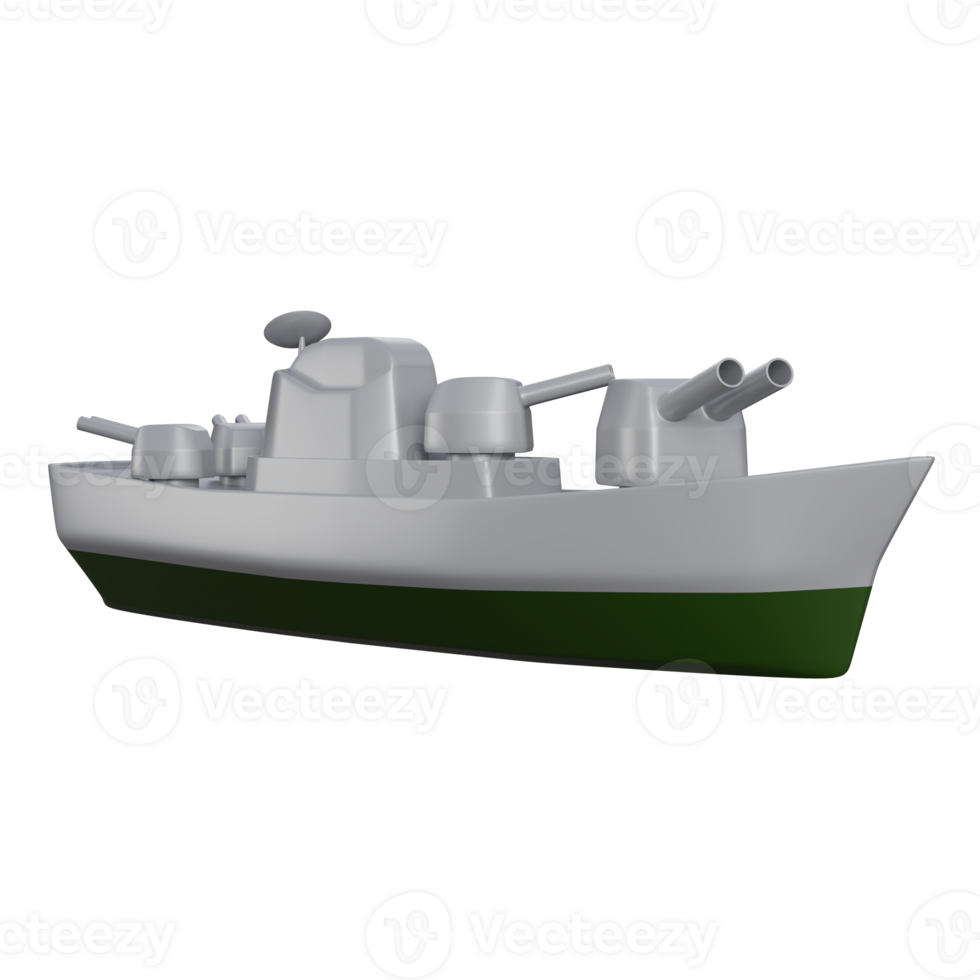 3d object of war ship or military ship png