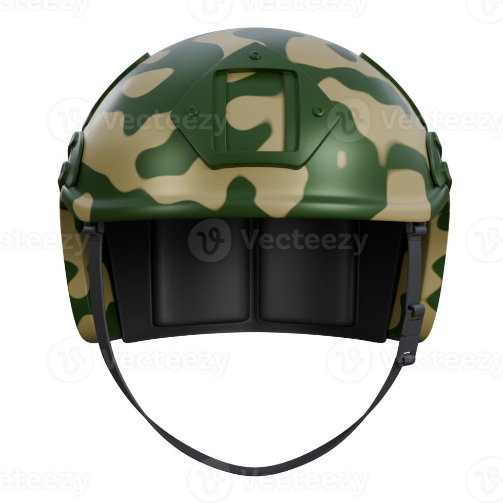 Tactical Soldier Helmet 3D Illustration with Camouflage for Battlefield Use, 3d illustration of the military helmet with camouflage color, green and brown color png