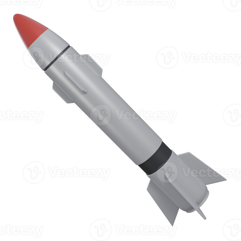 Tactical Ballistic Missile 3D Illustration Designed for Military theme png