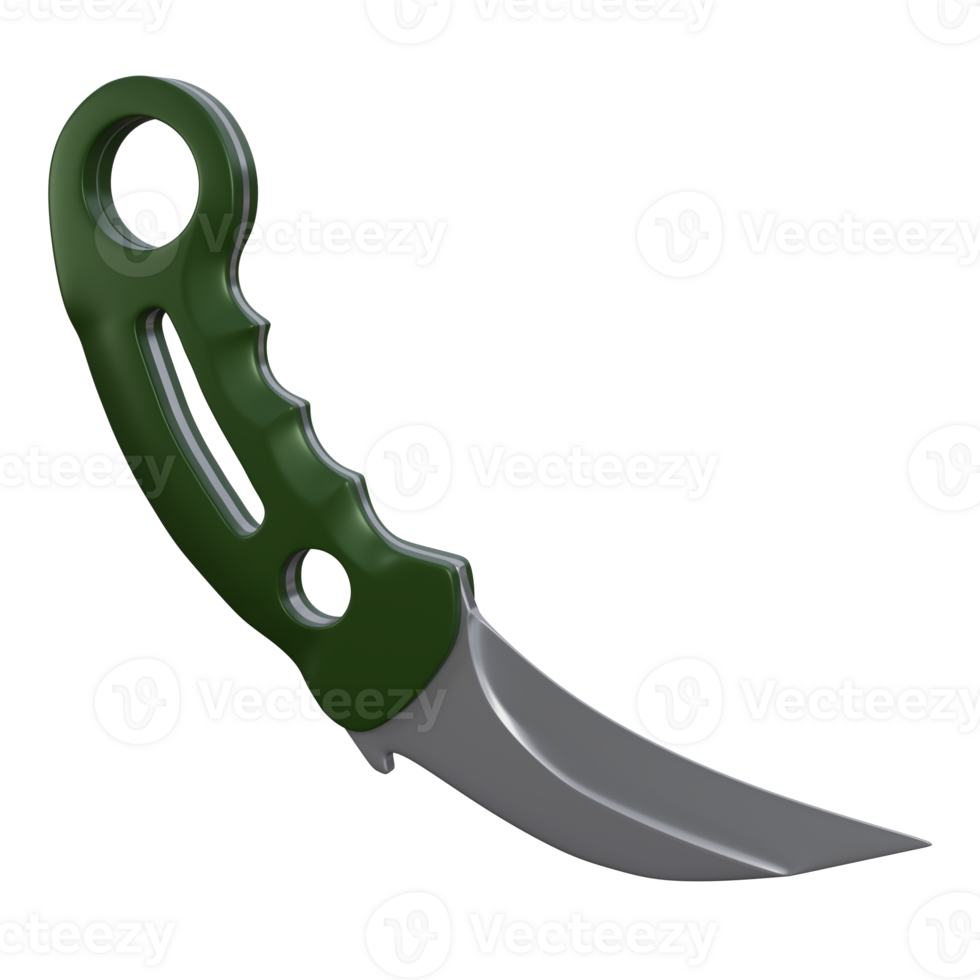 Warzone Inspired Karambit Knife 3D Concept for Close Combat, It is pefect for military design theme. png