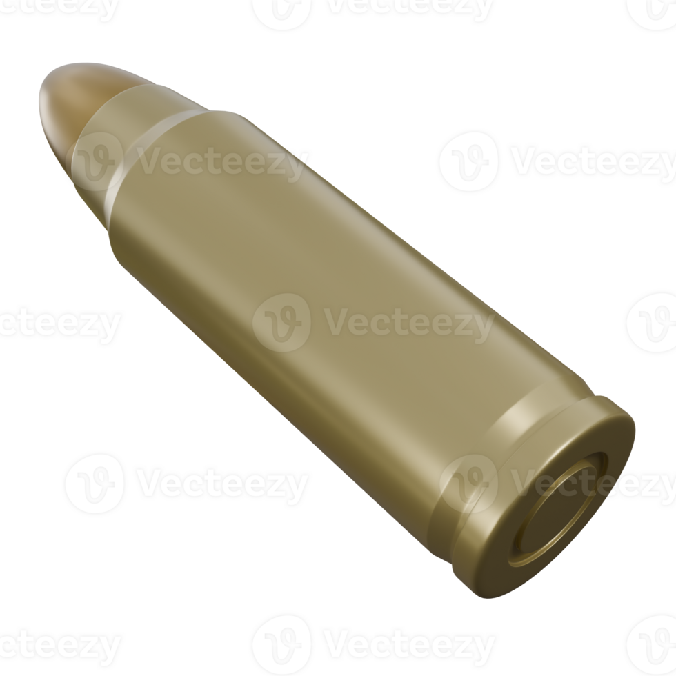 3D Bullet, Precision Ammunition with Realistic Design, 3d illustration of weapon bullet or ammo with gold color, it is perfect military design theme png