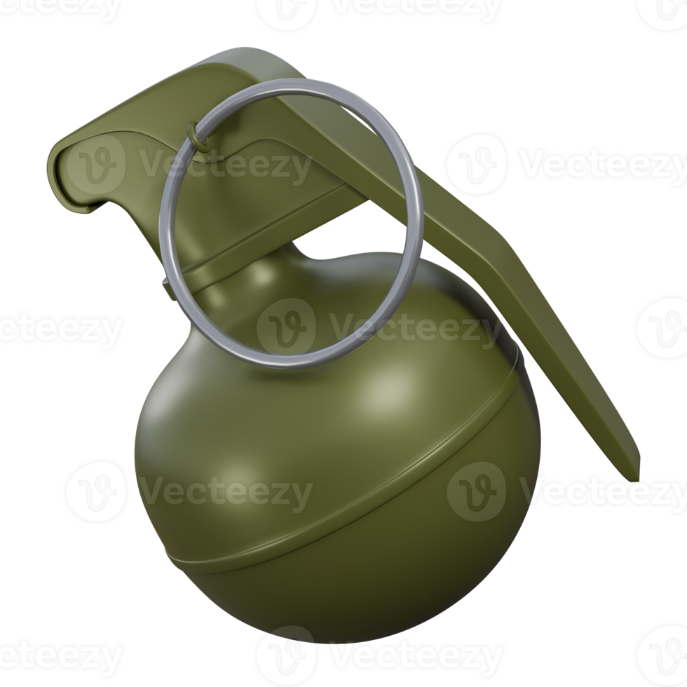 3d illustration of mk2 grenade, metal round grenade, explosive grenade png