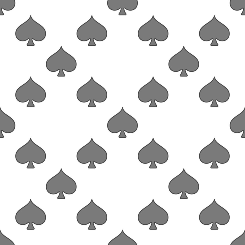 Spades Card Suit colored minimal seamless pattern or background vector