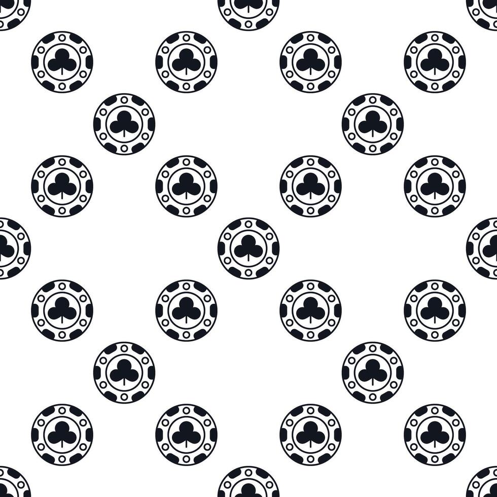 Clubs Poker Chip solid seamless pattern or background vector