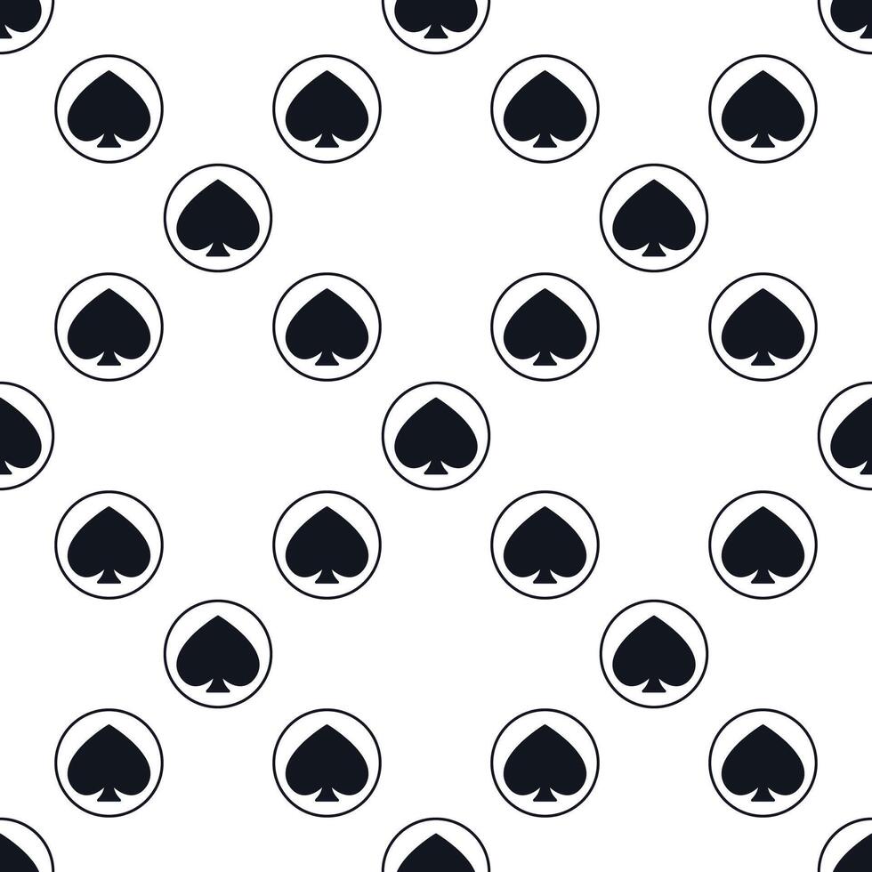 Circle with Spades Playing Card Suit solid seamless pattern vector