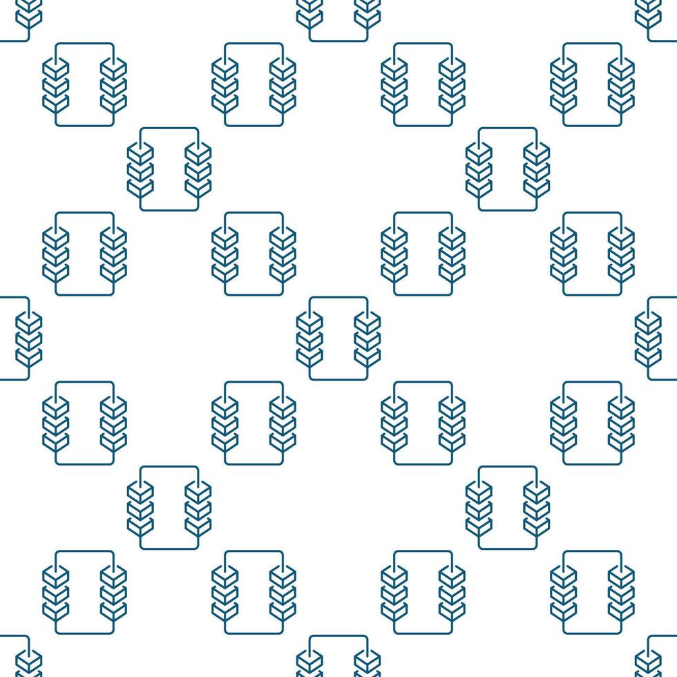 Block-Chain seamless pattern. Blockchain with 6 blocks background vector